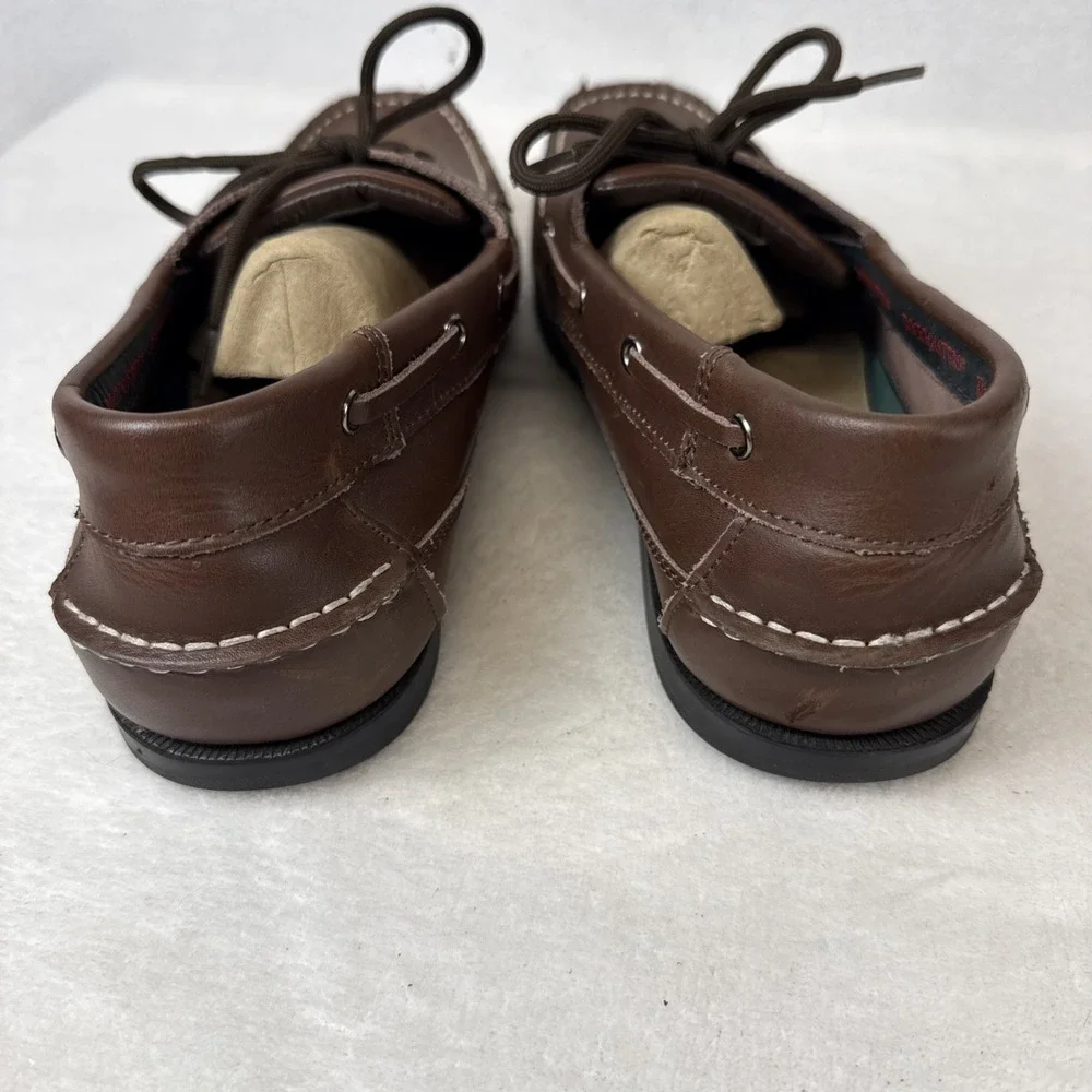Dock Masters Hampton Men's SZ 10.5 W Leather Boat Shoes Deck Loafers Hand Sewn